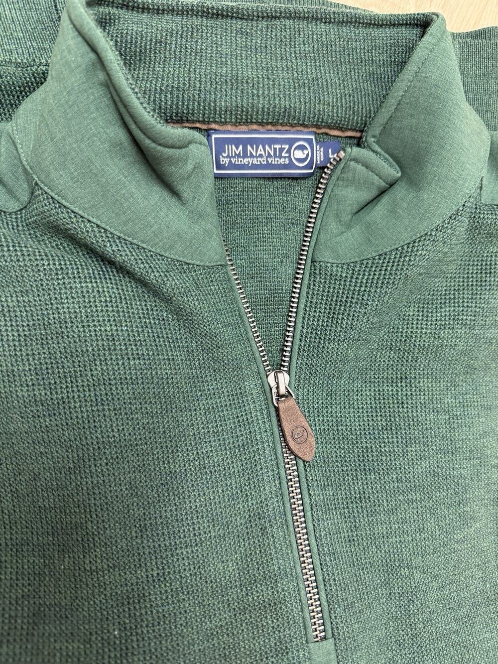 Jim Nantz by Vineyard Vines 1/4 Zip Pullover Sweater Men’s L Green Merino Wool